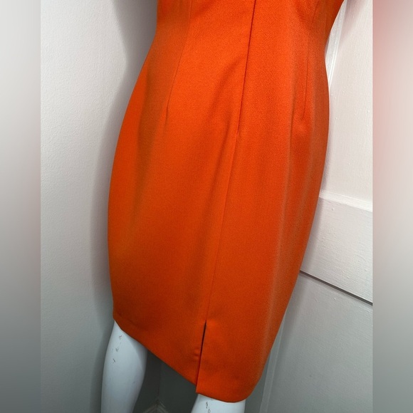 CARMEN MARC VALVO NWT 12 Elegant Orange Sleeveless Dress - Picture 5 of 7